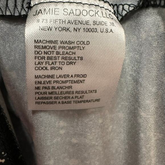 Jamie Sadock Women's Large Golf Tennis Shirt 3/4 Sleeves Black Tan Zip Collar - Picture 10 of 10